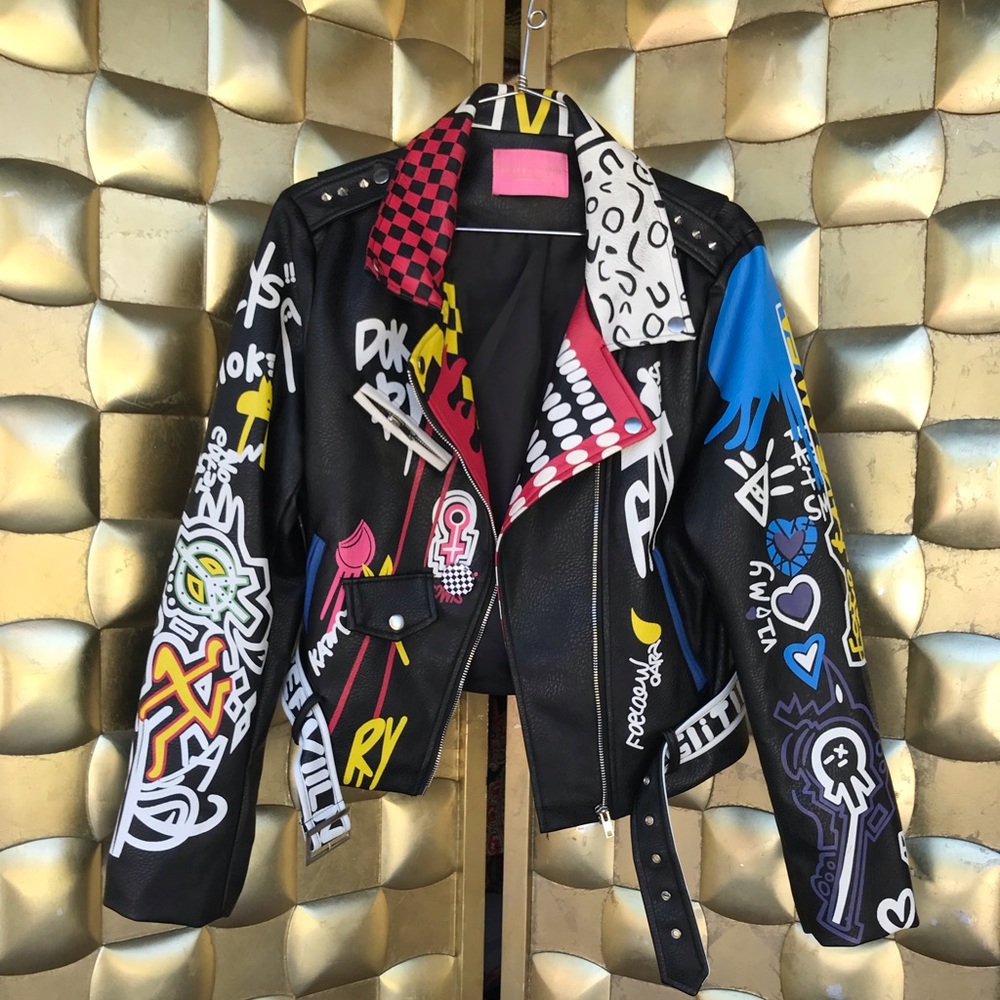 Akira painted moto jacket, XL